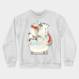 Dinosaur Velociraptor in the Shower Crewneck Sweatshirt